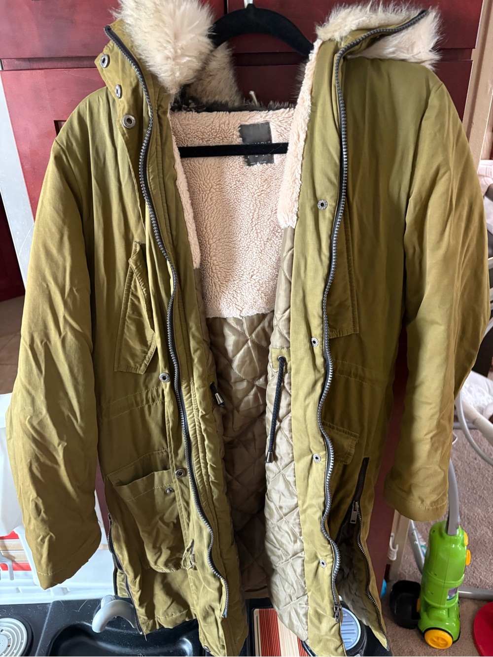 Primark Olive Faux Shearling Jacket